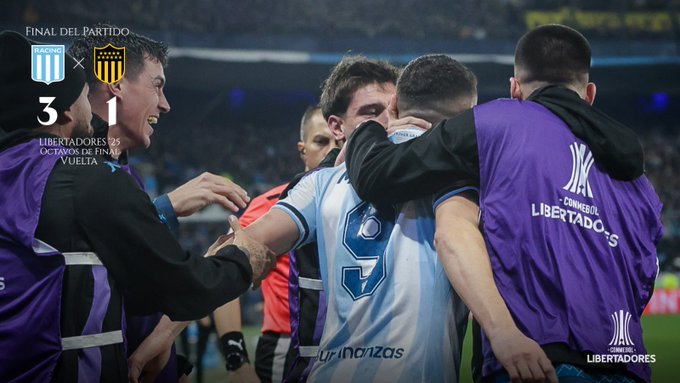 En el descuento, Racing Club logró la diferencia tan buscada y dejó afuera a Peñarol